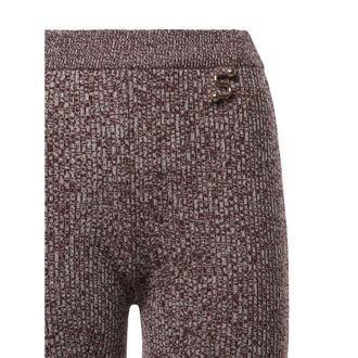 Sportmax Virgin Wool Flared Trousers - Brown