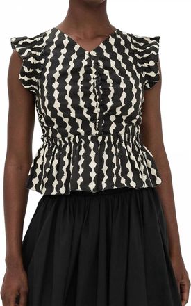 Rails Cali Peplum Top In Painted Noir