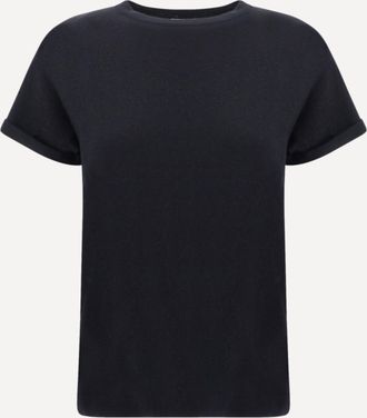 Brunello Cucinelli T-shirt in cashmere e seta Woman XL