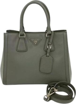 Prada Pre-owned Handbags, female, Gray, Size: ONE SIZE Pre-owned Vintage Leather Handbag