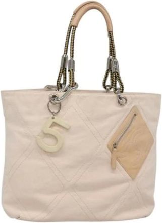 Chanel Pre-owned Tote Bags, female, Beige, Size: ONE SIZE Pre-owned Vintage Tote Bag