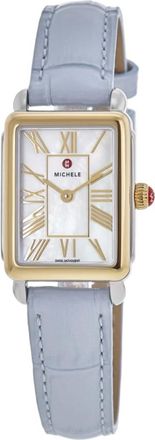 Michele Deco Park 29mm Mother of Pearl Dial Leather Strap Womens Watch MWW06E000149