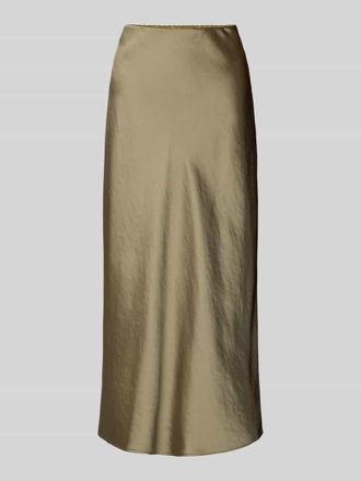 s.Oliver Black Label Regular Fit Midi-Rock mit elastischem Bund in Khaki, Gr&ouml;&szlig;e 34