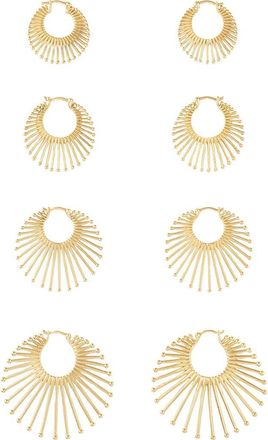 Eden Presley Large Roar Lion Diamond Hoop Earrings in Yellow Gold at Nordstrom