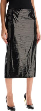 Alexander McQueen Alexander Mcqueen Womens Black Canvas Skirt Silk - Size EU 36 (Womens)