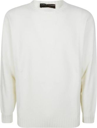 FILIPPO DE LAURENTIIS Finezza 7 Cashmere Knit - Heren - Cashmere truien - Wit - M - Wol - Truien & Vesten