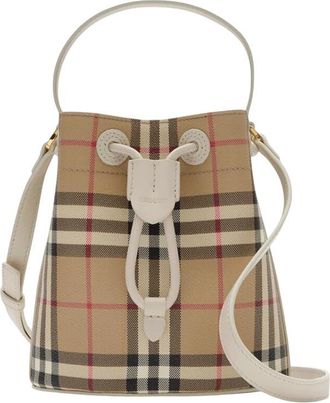 Burberry Beige Check Mini Bucket Bag