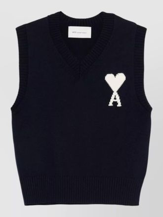 Ami ami de coeur wool v neck vest