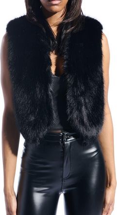 Azalea Wang Meela Faux Fur Vest in Black at Nordstrom, Size X-Large