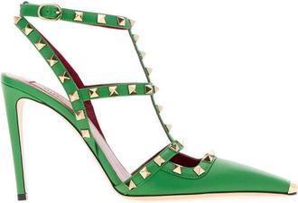 Valentino Garavani Green Studded Rockstud Pumps