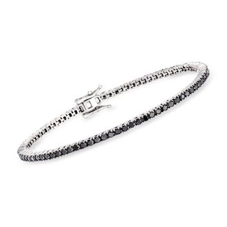 Ross-Simons Black Diamond Tennis Bracelet in Sterling Silver