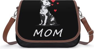 Generic Pitbull Mom Crossbody Bags for Women Shoulder Messenger Bag Purse Handbags