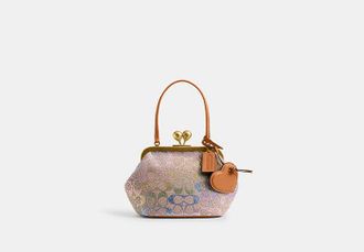 Coach Kisslock Frame Bag 16 In Crystal Signature Jacquard
