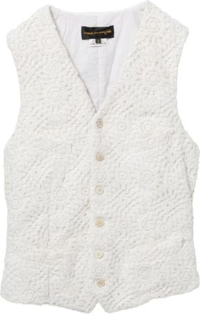 Comme Des Gar&ccedil;ons Vest met bloemenborduursel - Dames - Gillet - Wit - S - Polyester - Kostuums