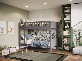 Flair Bea Bunk Bed in Grey | Size: Single