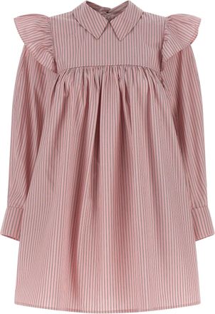 Ganni Striped Dress Gonne Rosa-Donna