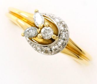 C&A Platinum Yellow Gold Yellow Gold (18K) Platinum 900 Band Ring (Pre-Owned)