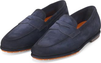 Santoni Loafers - Heren - Loafers - Blauw - 41 EU - Leer - Schoenen