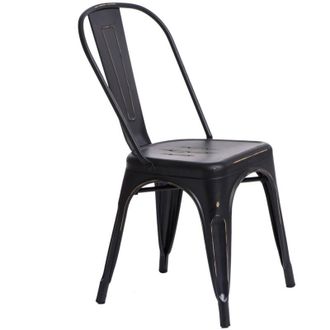 OEM Silla Industrial Antigua Paris De Metal Negro