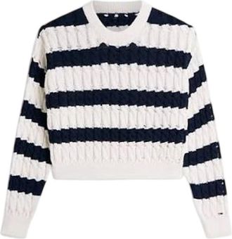 Tommy Jeans Maglione a trecce loose fit - - Knitwear - Donna - Multicolore - XS