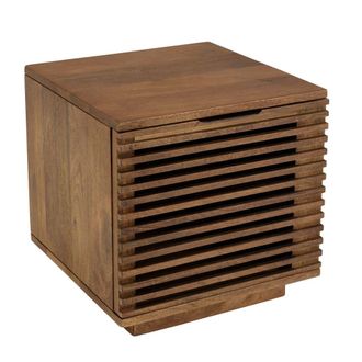 Macabane Mesilla de noche en madera de mango con 1 puerta calada