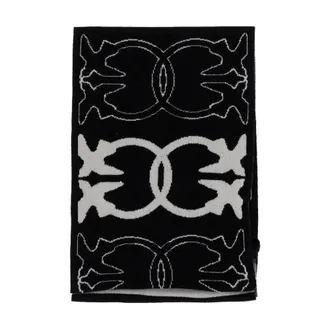 Pinko Winter Scarves, female, Black, Size: ONE SIZE Black Silk & Nylon Accessories