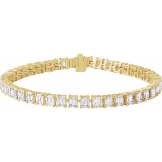 Diamond2Deal 14k Gold 10 1/2 CTW Lab-Grown Diamond Line Bracelet 7