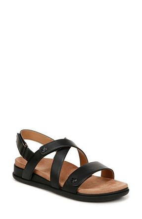 Vionic Cypress Slingback Sandal in Black Leather at Nordstrom, Size 8.5