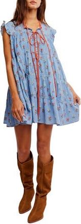 Free People Sundown Print Tunic Dress in Allure Blue Combo at Nordstrom Rack, Size X-Small