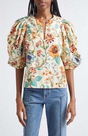 Ulla Johnson Florielle Cotton Top in Abalone at Nordstrom, Size 14