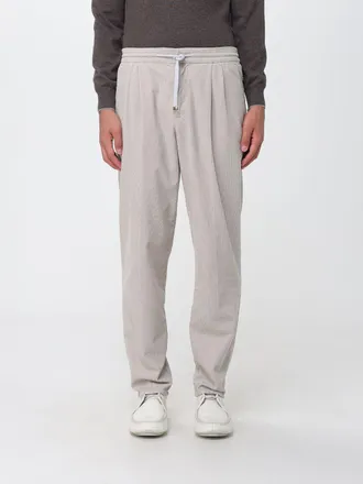 Brunello Cucinelli Pantaloni con coulisse in velluto a vita media