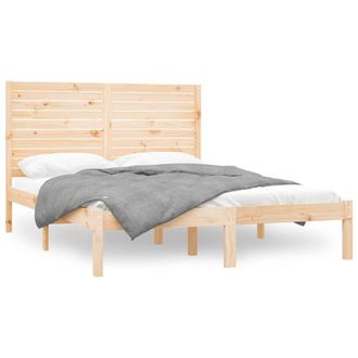 Berkfield Home Bed Frame Solid Wood 140x200 cm in Light Tan