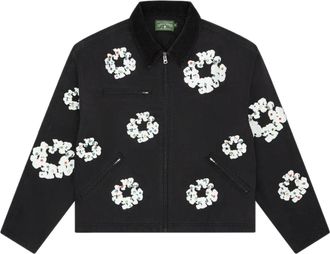 Denim Tears Cotton Wreath Canvas Work Jacket Black FW25OLJ11192012