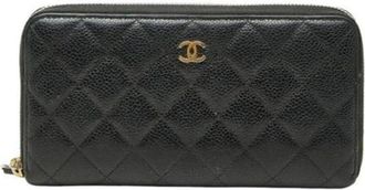 Chanel Pre-owned Wallets, female, Black, Size: ONE SIZE Pre-owned Leather Wallet