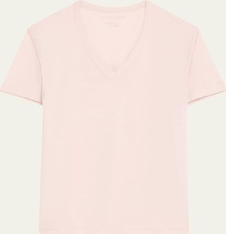 Majestic Relaxed Cotton V-Neck Tee