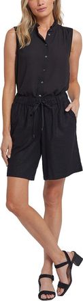 NYDJ Nydj Breezy Black Linen-Blend Short Jean