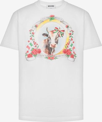 Moschino T-shirt in jersey di cotone organico Archive - Bianco