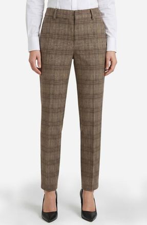 Liverpool L.A. Kelsey Plaid Tapered Leg Pants in Driftwood/multi Glen Plaid at Nordstrom, Size 14
