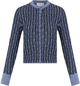 Lanvin metallic knitted cardigan - women - Polyester/Elastane/Polyamide/Viscose - M - Blue