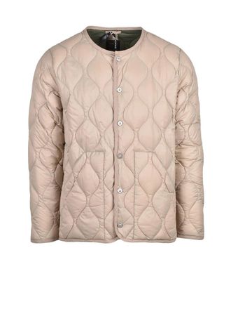 TAION Down-Filled Nylon Jacket With Snap Closure And Unique Quilted Design