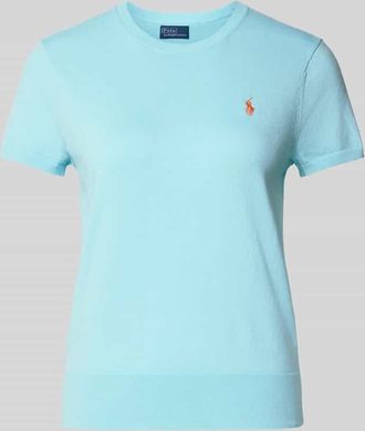 Polo Ralph Lauren Strickshirt mit Logo-Stitching in Bleu, Größe XS