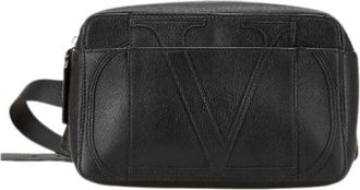 Valentino Pre-owned Belt Bags, female, Black, Size: ONE SIZE Pre-owned Leather Crossbody Bag