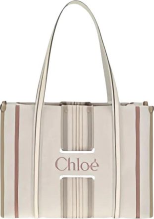 Chlo&eacute; Tassen, Dames, Beige, ONE Size, Katoen, Woody Loop Tote Bag