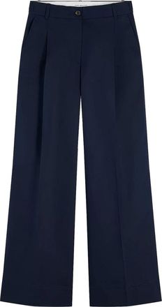 Tommy Hilfiger Broeken, Dames, Blauw, L, Wide Broeken