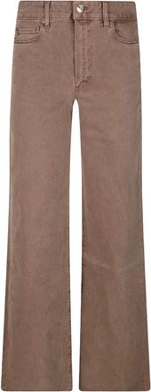 Paige Anessa 31 Wijde Pijpen Jeans - Dames - Loose Fit Jeans - Bruin - W25 - Katoen - Jeans