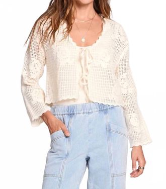 Saltwater Luxe Debb Cardigan In Ecru