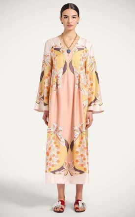 La DoubleJ Twin Flame Dress in Florette Plac&eacute;e Pale Pink at Nordstrom, Size Xx-Large
