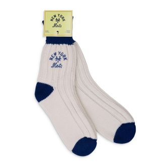Aim&eacute; Leon Dore White Mets Socks