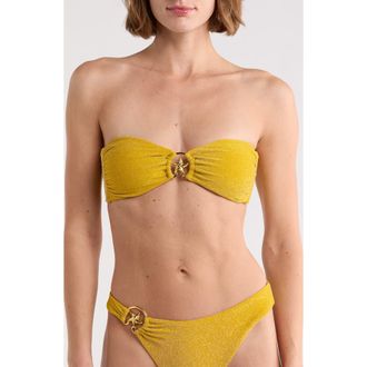 Dippin' Daisy's Swimwear Lotus Strapless Bikini Top in Gold Flake at Nordstrom Rack, Size X-Large