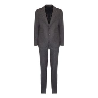 Tagliatore Kostuums, Heren, Grijs, L, Tweed, Pinstripe Suit